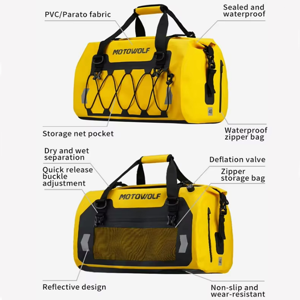 Motorcycle Rear Seat Tail Bag  - Dry Bag Roll Top 评论和价格